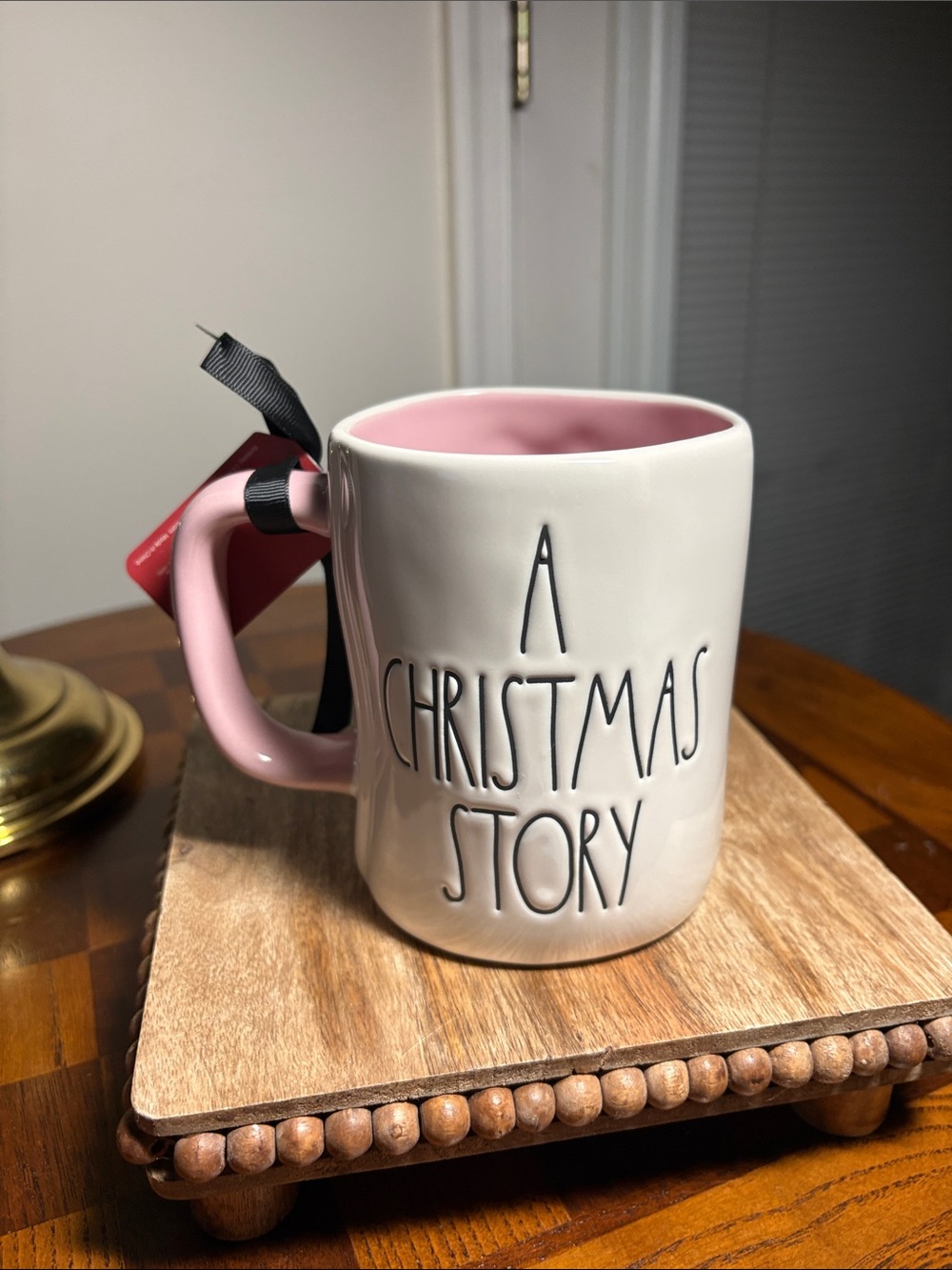 Rae Dunn Pink and White "A Christmas Story" Ceramic Mug